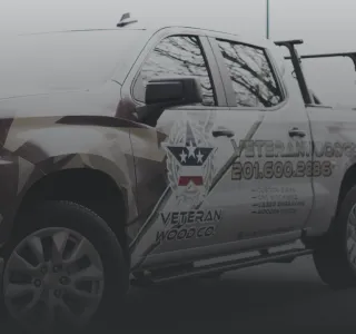 image of a veteran wood wrapped truck
