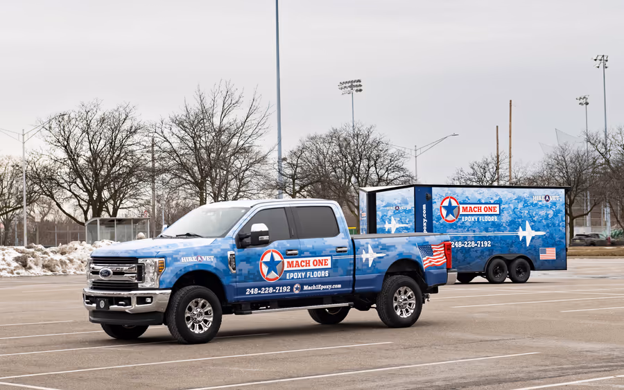Mach One Epoxy Floors truck