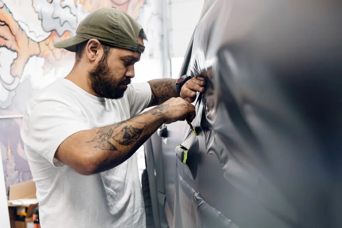 Professional vehicle wrap installation